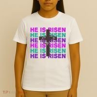He Is Risen Retro Cross Easter T-Shirt thumb 4