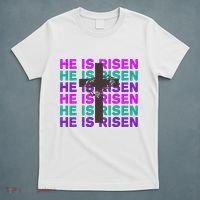 He Is Risen Retro Cross Easter T-Shirt thumb 5