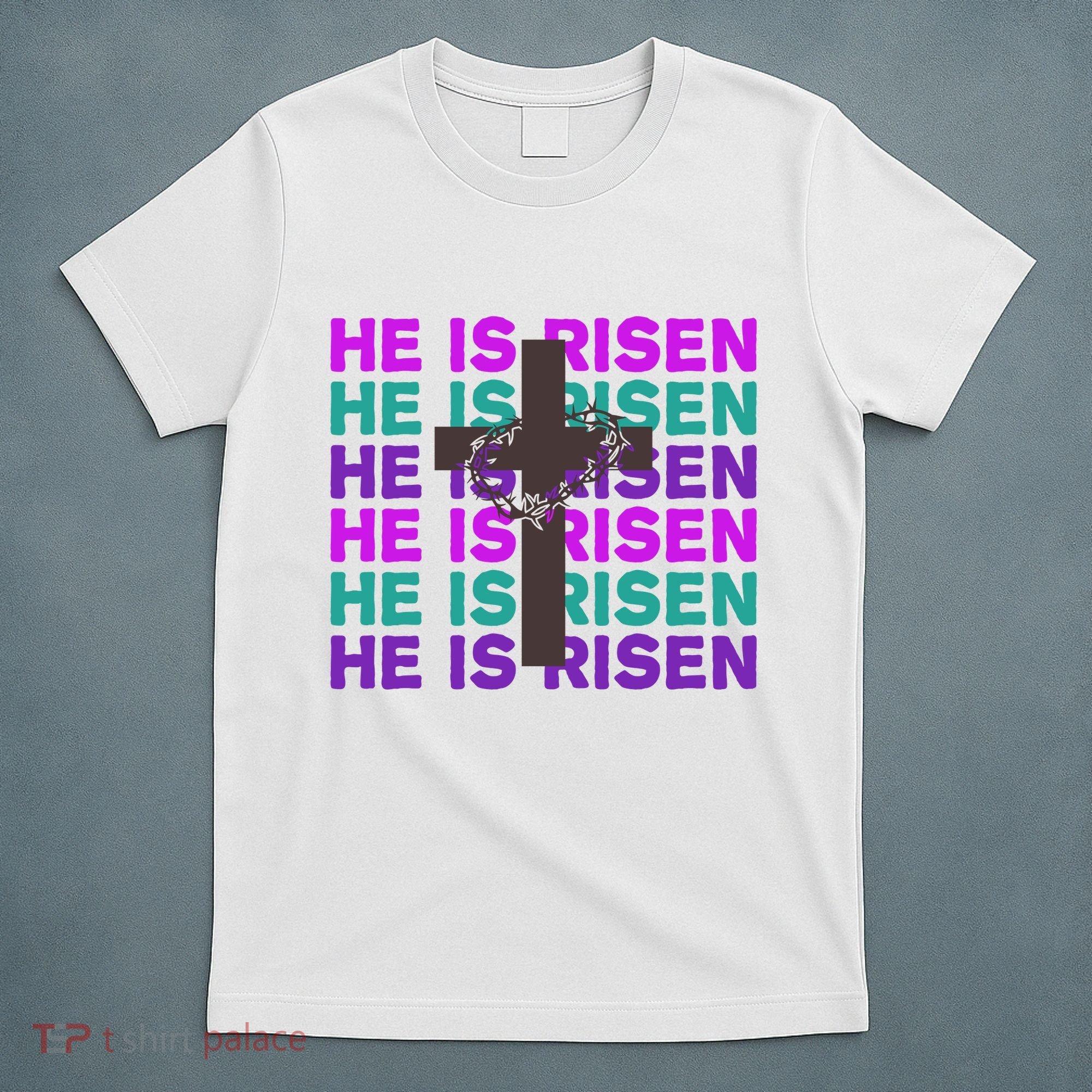 He Is Risen Retro Cross Easter T-Shirt