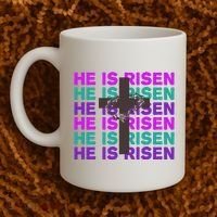 He Is Risen Retro Cross Easter Coffee Mug thumb 2