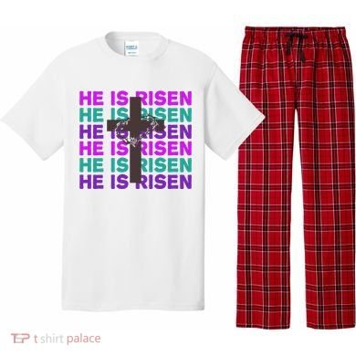 He Is Risen Retro Cross Easter Pajama Set