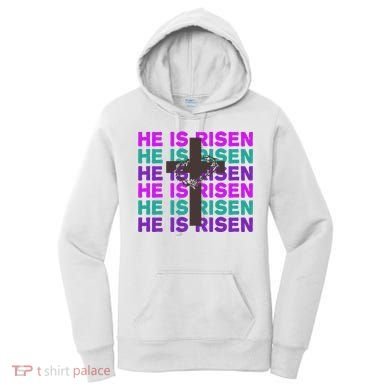 He Is Risen Retro Cross Easter Women's Hoodie