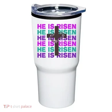 He Is Risen Retro Cross Easter Tumbler
