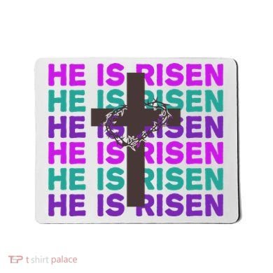 He Is Risen Retro Cross Easter Mousepad