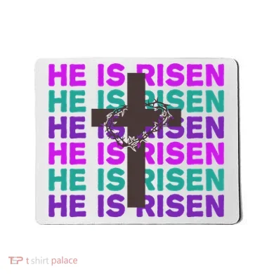 He Is Risen Retro Cross Easter Mousepad