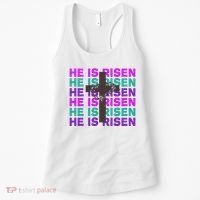 He Is Risen Retro Cross Easter Women's Tank Top thumb 0