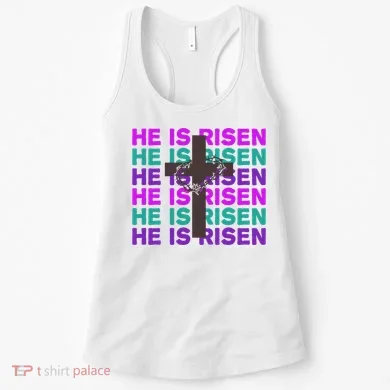 He Is Risen Retro Cross Easter Women's Tank Top