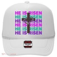 He Is Risen Retro Cross Easter Hat thumb 0
