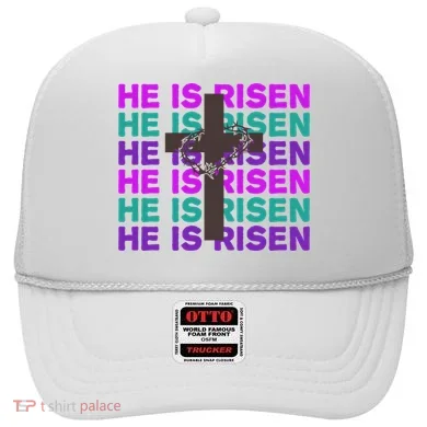 He Is Risen Retro Cross Easter Hat