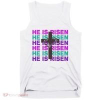 He Is Risen Retro Cross Easter Tank Top thumb 0