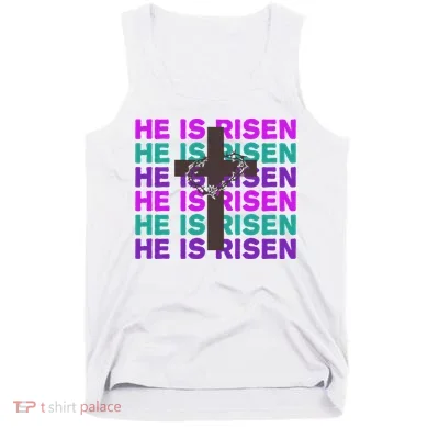 He Is Risen Retro Cross Easter Tank Top