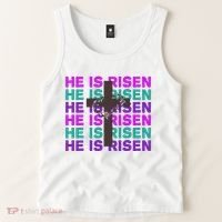 He Is Risen Retro Cross Easter Tank Top thumb 2