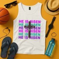 He Is Risen Retro Cross Easter Tank Top thumb 4