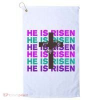 He Is Risen Retro Cross Easter Golf Towel thumb 0