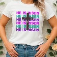 He Is Risen Retro Cross Easter Women's T-Shirt thumb 2