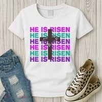 He Is Risen Retro Cross Easter Women's T-Shirt thumb 3