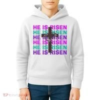 He Is Risen Retro Cross Easter Kids Hoodie thumb 4