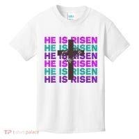 He Is Risen Retro Cross Easter Kids T-Shirt thumb 0