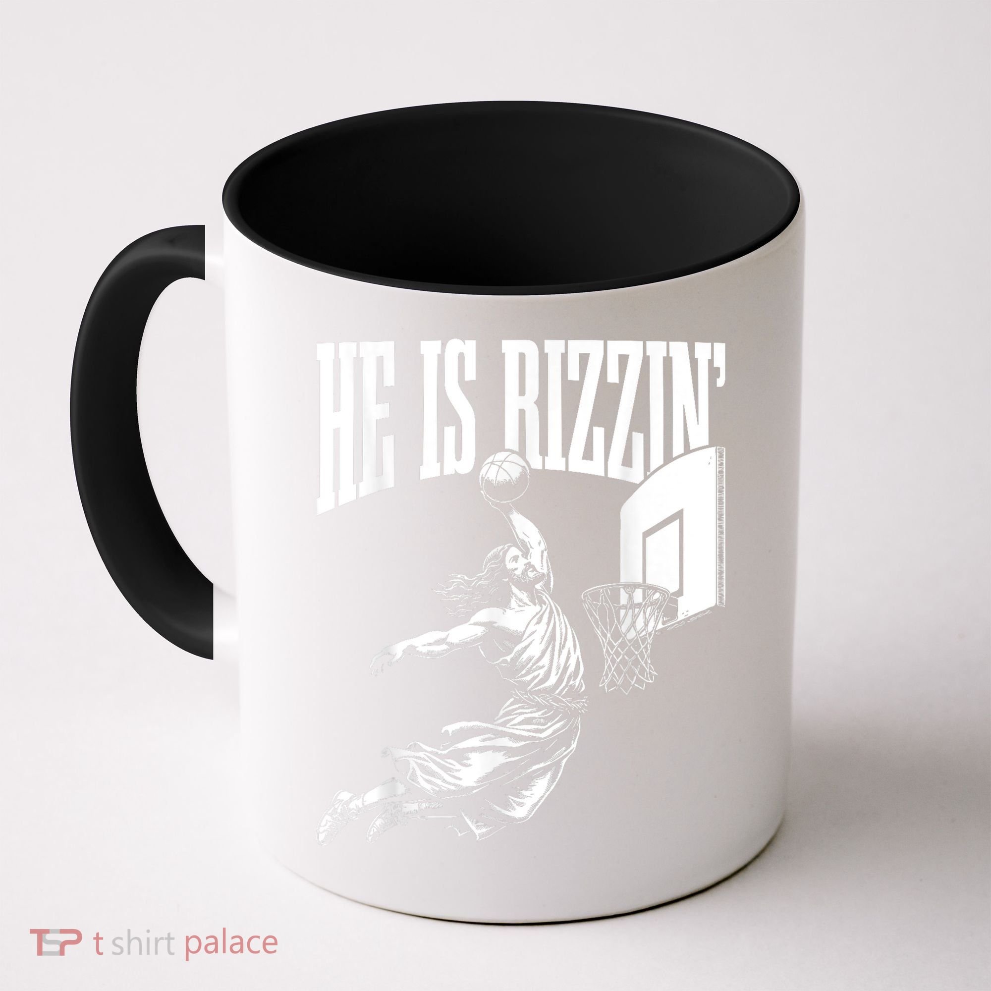 He Is Rizzin Funny Jesus Basketball Meme Coffee Mug