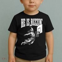 He Is Rizzin Funny Jesus Basketball Meme Toddler T-Shirt thumb 2