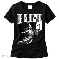He Is Rizzin Funny Jesus Basketball Meme Women's T-Shirt thumb 0