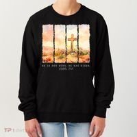 He Is Risen Christian Wildflower Happy Easter Women's Sweatshirt thumb 0