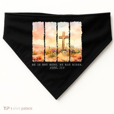 He Is Risen Christian Wildflower Happy Easter USA-Made Doggie Bandana