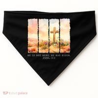 He Is Risen Christian Wildflower Happy Easter USA-Made Doggie Bandana thumb 0