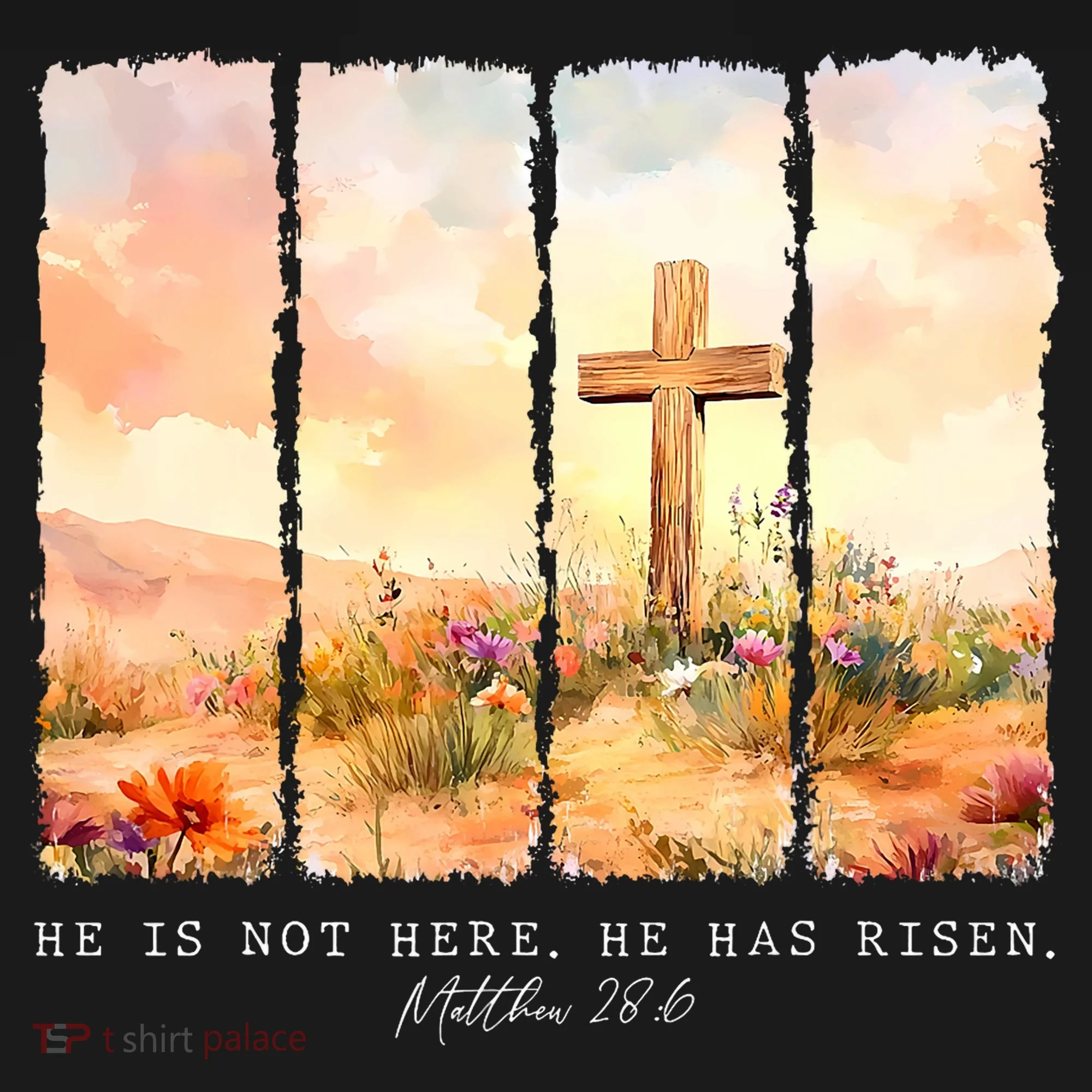He Is Risen Christian Wildflower Happy Easter Long Sleeve Shirt