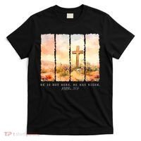 He Is Risen Christian Wildflower Happy Easter T-Shirt thumb 0