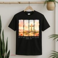 He Is Risen Christian Wildflower Happy Easter T-Shirt thumb 2
