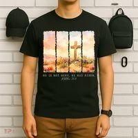 He Is Risen Christian Wildflower Happy Easter T-Shirt thumb 6