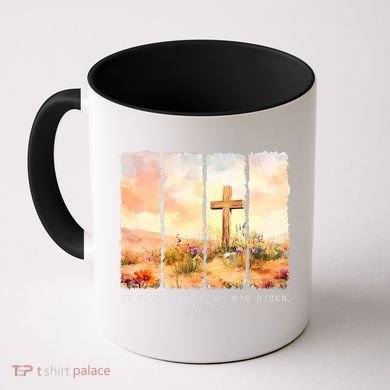 He Is Risen Christian Wildflower Happy Easter Coffee Mug