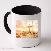 He Is Risen Christian Wildflower Happy Easter Coffee Mug thumb 0
