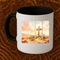 He Is Risen Christian Wildflower Happy Easter Coffee Mug thumb 2