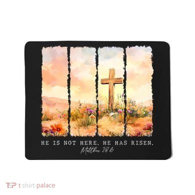 He Is Risen Christian Wildflower Happy Easter Mousepad
