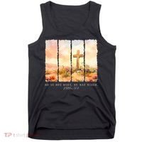 He Is Risen Christian Wildflower Happy Easter Tank Top thumb 0