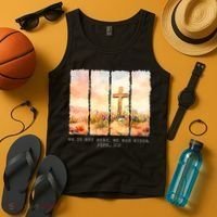 He Is Risen Christian Wildflower Happy Easter Tank Top thumb 4
