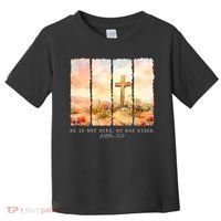 He Is Risen Christian Wildflower Happy Easter Toddler T-Shirt thumb 0