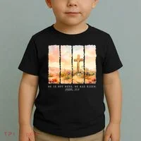 He Is Risen Christian Wildflower Happy Easter Toddler T-Shirt thumb 2