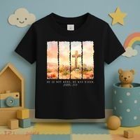 He Is Risen Christian Wildflower Happy Easter Toddler T-Shirt thumb 3