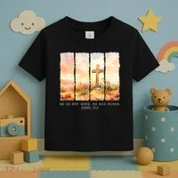 He Is Risen Christian Wildflower Happy Easter Toddler T-Shirt thumb 3