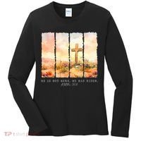 He Is Risen Christian Wildflower Happy Easter Women's Long Sleeve Shirt thumb 0