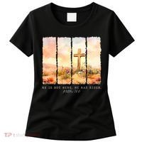 He Is Risen Christian Wildflower Happy Easter Women's T-Shirt thumb 0
