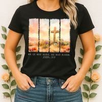He Is Risen Christian Wildflower Happy Easter Women's T-Shirt thumb 2