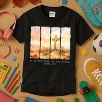 He Is Risen Christian Wildflower Happy Easter Kids T-Shirt thumb 3