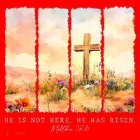 He Is Risen Christian Wildflower Happy Easter Santa Hat thumb 1