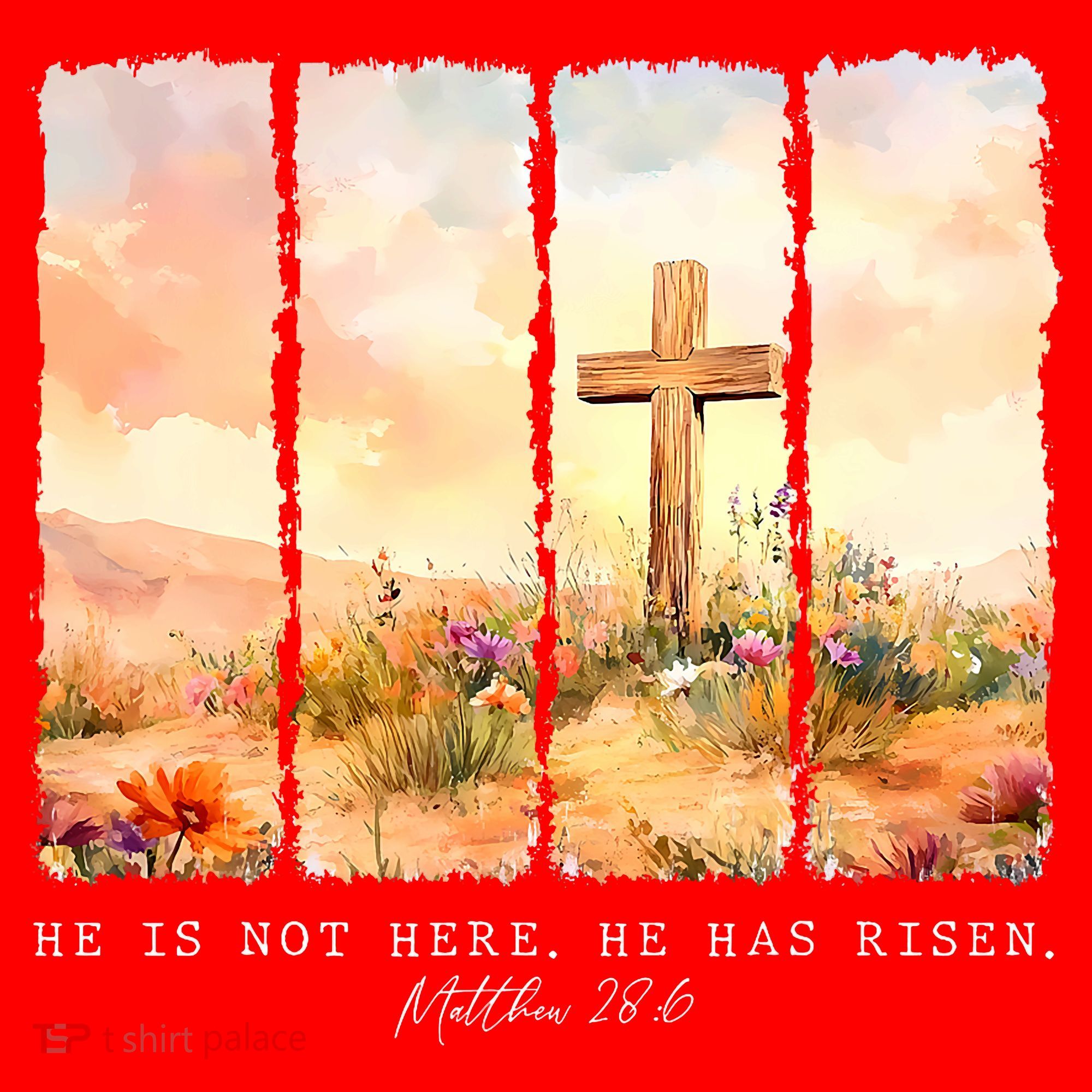 He Is Risen Christian Wildflower Happy Easter Santa Hat