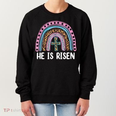 He Is Risen Rainbow Easter Cross Women's Sweatshirt