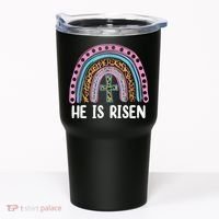 He Is Risen Rainbow Easter Cross Tumbler thumb 0
